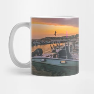 Sunset Summer Seaport Boats Mug